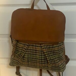 Sonoma-Plaid faux leather backpack--Retail $50